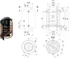 Technical drawing and 3D rendering of a water turbine with a coil. Podgląd zdjęcia produktu