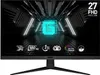 A gaming monitor displaying a futuristic abstract background with the MSI logo and feature callouts. Produktbild-Vorschau