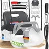 A baby swing set with various attachments, displayed on a sandy surface. Produktbild-Vorschau