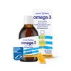 A bottle of Arctic Blue Omega-3 fish oil with an orange flavor, next to its packaging. Produktbild-Vorschau