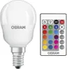 A white LED light bulb with an E14 base and a remote control with various color and function buttons. Anteprima dell’immagine prodotto