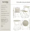 Ensemble table et chaises bistrot Frieda, pliable pour 2 Voir les images du produit 6