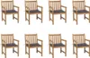 Gartenstühle 8 Stk. mit Anthrazit Kissen Massivholz Teak Produktbild-Vorschau 1