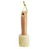 A cleaning brush with a wooden handle and a fluffy cream-colored head, suspended by a string. Produktbild-Vorschau