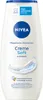 A product shot of a Nivea Creme Soft & Mandelöl shower gel bottle. Produktbild-Vorschau