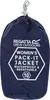 A navy blue drawstring bag containing a Regatta women's pack-it jacket. Produktbild-Vorschau