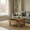 Couchtisch Eiche Massivholz 70x70 cm mit Schublade Produktbild-Vorschau 4