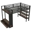 Lit mezzanine 140 x 200 cm avec armoire, éclairage LED et Voir les images du produit 2
