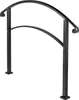 A black metal handrail for stairs, shown against a white background. Voir les images du produit