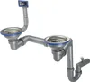 Siphon für Stahlspülbecken, 1.5 und 2-Becken - 2" Abfluss Produktbild-Vorschau 1