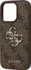 A close-up view of a brown phone case with a repeating Guess logo pattern and a large Guess logo in the center. Podgląd zdjęcia produktu