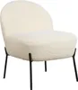 Fauteuil en tissu bouclette écru HELMI Voir les images du produit 1