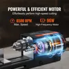 A close-up view of a mini lathe motor with a cutaway showing the internal components and glowing blue energy lines. Produktbild-Vorschau