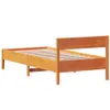 Design Massivholzbett mit Kopfteil Wachsbraun 75x190 cm Produktbild-Vorschau 6