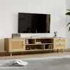 Merax TV Lowboard avec rotin, Armoire TV de salon avec Voir les images du produit 8