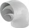 A white 90-degree pipe elbow with internal fins. Anteprima dell’immagine prodotto