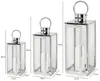 Laternen Set Chrom 3er Metall Glas 38 49 63 cm Windlicht Produktbild-Vorschau 6