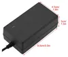 A black DC power adapter with dimensions indicated by red lines and text. Produktbild-Vorschau