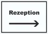 Rezeption Schild mit Text und Richtungspfeil rechts Produktbild-Vorschau 1