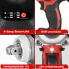 A collage of four close-up images showcasing different features of a cordless impact wrench. Podgląd zdjęcia produktu