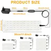 Product size chart showing dimensions of a grow light and its components. Náhľad obrázku produktu