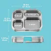 Edelstahl Brotdose Kinder 800ml Metall Bento Lunchbox mit 4 Produktbild-Vorschau 2