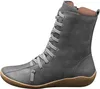 ASKSA Damen Stiefeletten Schnürstiefel Flach Halbschaft Produktbild-Vorschau 2