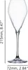 A clear, professional shot of a champagne flute with dimensions indicated. Produktbild-Vorschau