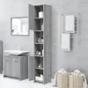 A bathroom scene with a cabinet, sink, and mirror. Produktbild-Vorschau