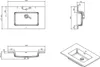 Technical drawings and dimensions of a sink and vanity unit. Voir les images du produit