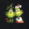 Grinch Weihnachten lustig Paar Kranz Holly Santa Hut Retro Produktbild-Vorschau 3
