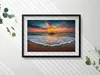 Sonnenuntergangslandschaft über dem Meer– Wandbild mit Produktbild-Vorschau 3