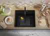 PRIMAGRAN Spülbecken Schwarz Metallic 58x50cm, Granitspüle Produktbild-Vorschau 7