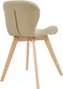 A single beige chair with wooden legs, shown from the back and side. Produktbild-Vorschau