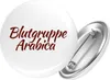 Huuraa Button Blutgruppe Arabica Schriftzug 25mm rund mit Produktbild-Vorschau 1