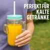 12 Trinkgläser mit Henkel Deckel & Mehrweg Strohhalm Gläser Produktbild-Vorschau 10