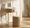 Mauro Ferretti POK Nachttisch Set mit Hocker Weiß Gold Produktbild-Vorschau 8