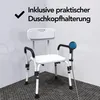 Brixy Duschstuhl mit abnehmbarer Rückenlehne und Armlehne – Produktbild-Vorschau 9