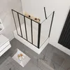 Duschspa 100x140cm Badewannenaufsatz 4-teilig Schwarz Produktbild-Vorschau 3