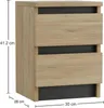 sada 2 nočních stolků - 28x30 cm - černá s dubem - matná - Náhled obrázku produktu 3
