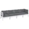 4-tlg. Garten-Lounge-Set mit Kissen Kiefer Massivholz Produktbild-Vorschau 3