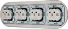 Unterputz Porzellan Retro Steckdose 4-fach, All-in-One, SET Produktbild-Vorschau 3
