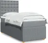 Boxspringbett mit Matratze Hellgrau 90x200 cm Stoff Produktbild-Vorschau 2