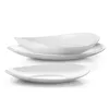 Two white oval plates are stacked on a white background. Produktbild-Vorschau