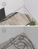 Two images showing a desk corner with cables, one organized and one messy. Náhled obrázku produktu