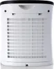 The back of a white air purifier with a black top rim. Podgląd zdjęcia produktu