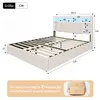 ProximaX  Stauraumbett 160x200 cm Beige Leinen mit Produktbild-Vorschau 3