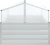 A front view of a silver raised garden bed with a clear greenhouse cover. Anteprima dell’immagine prodotto