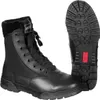 A pair of black Magnum Classic safety boots shown from the side and the sole. Produktbild-Vorschau