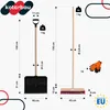 Diagram showing dimensions and weight of a snow shovel and a broom, with gloves. Náhľad obrázku produktu